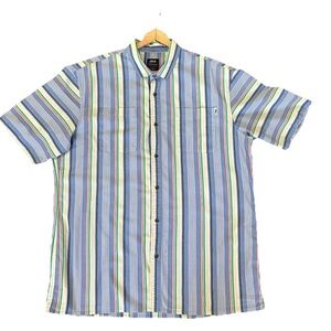 Publish Short sleeves Button Up Blue Yellow Stripes
100% Colton Size XL